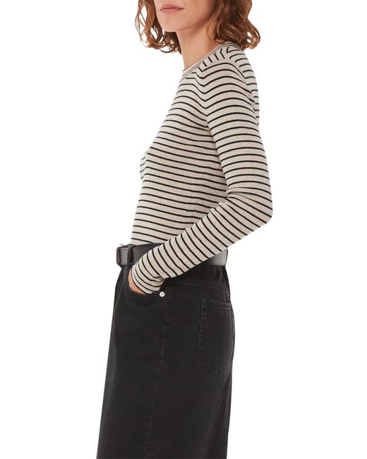 Whistles White Women's Fine Crew Stripe Knit