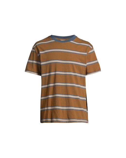 Nudie Jeans Brown Men's Leffe 90s Stripe T-shirt for men
