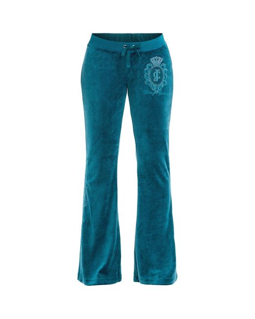Juicy Couture Blue Women's Heritage Crest Ultra Low Rise Bamboo Pants