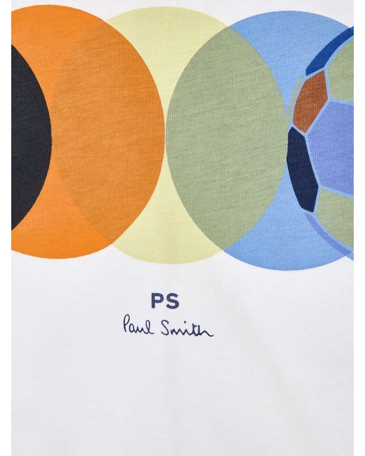 Paul Smith White Football Graphic T-Shirt for men