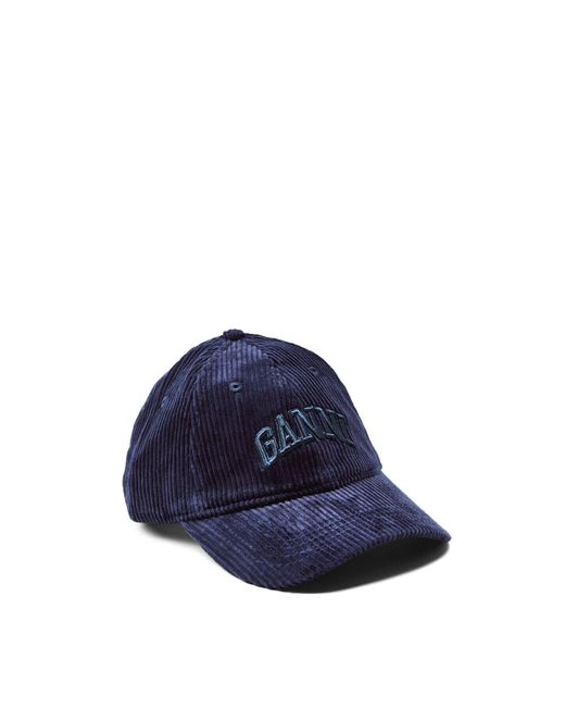 Ganni Blue Corduroy Cap