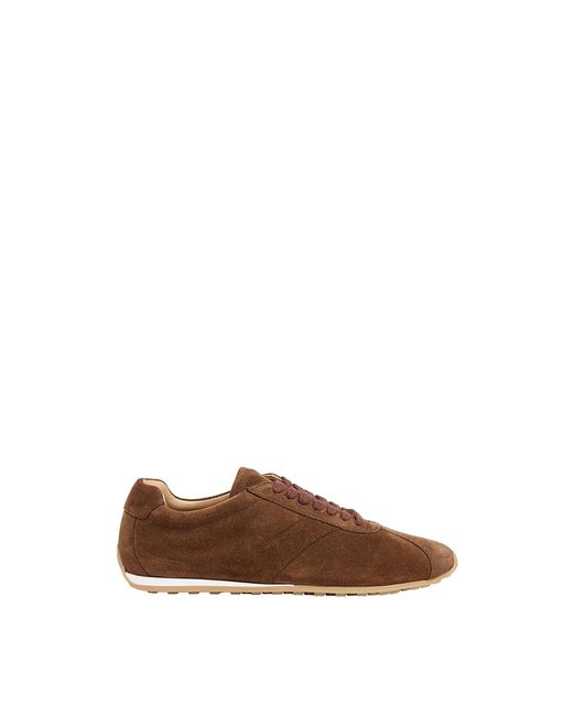 Whistles Brown Soft Suede Unlined Lace Up Trainers