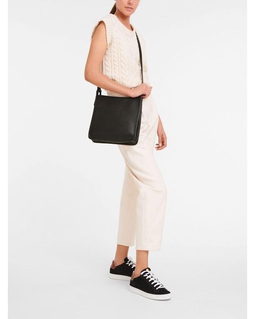 Longchamp Black Women's Le Foulonné M Crossbody Bag