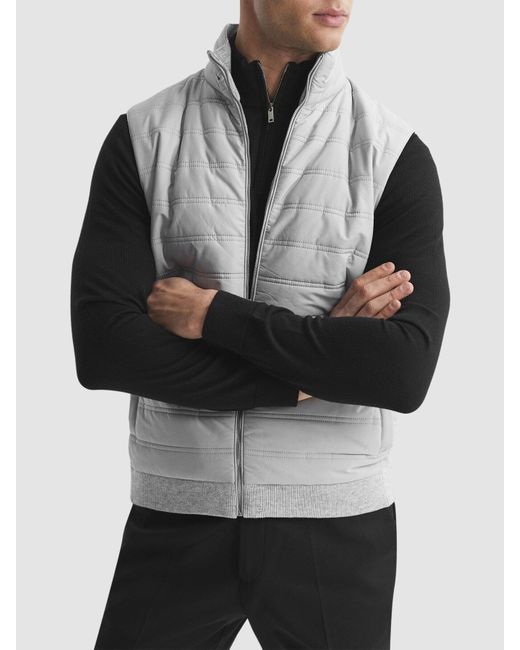 Reiss Gray William Quilted Gilet for men