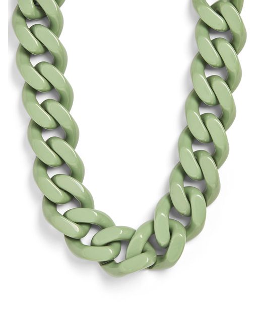 Vanessa Baroni Green Women's Big Flat Chain Necklace