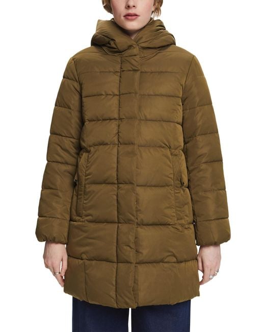 Esprit Women s Knee Length Padded Coat in Natural Lyst UK