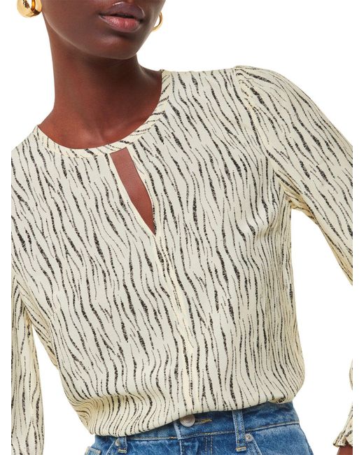 Whistles White Women's Shibori Stripe Detail Blouse