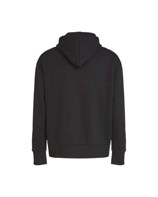 Calvin Klein Black Relaxed Hoodie With Nano Logo for men