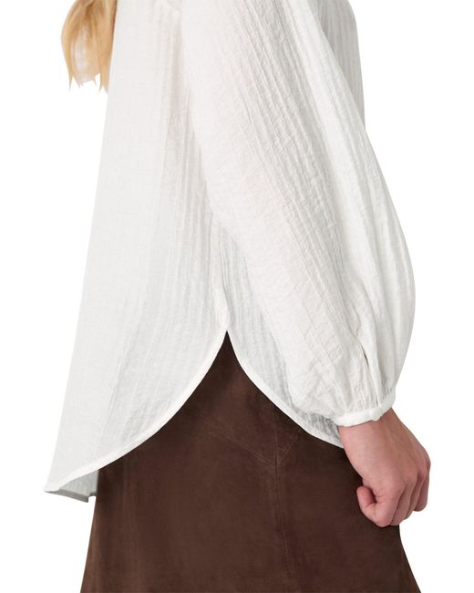 Whistles White Textured Relaxed Shirt