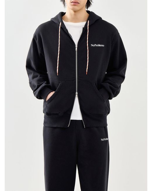 No Problemo Blue Mini Problemo Zip Hoodie for men