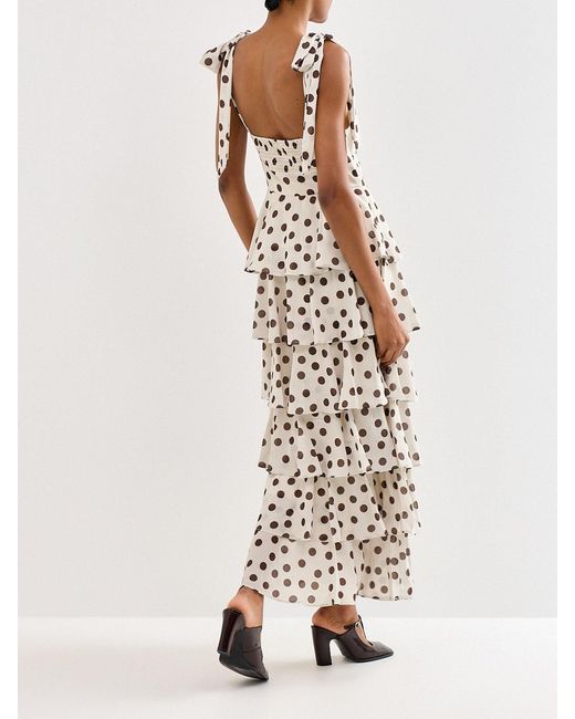 Pretty Lavish White Fiore Tie Ruffle Maxi Dress