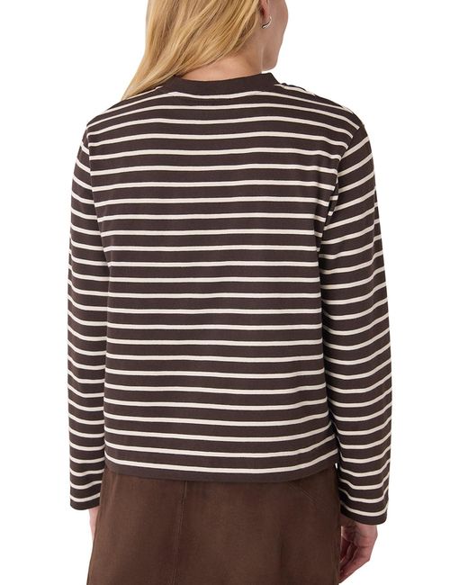 Whistles Black Stripe Jersey Top, Cotton