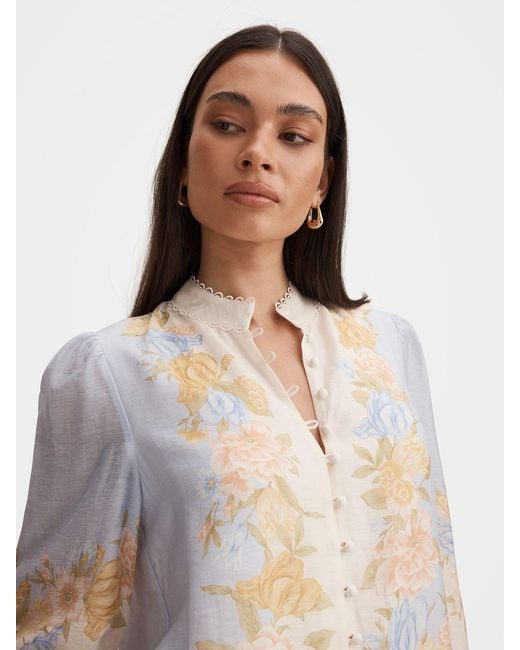 Forever New White Emma Trimmed Blouse
