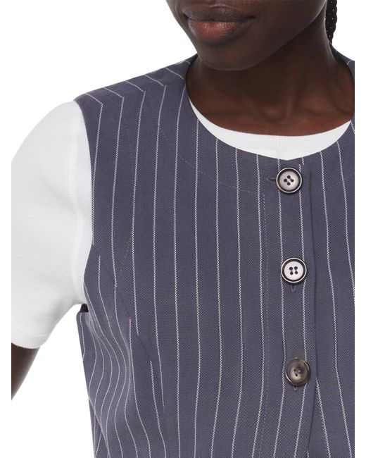 Whistles Blue Women's Lottie Pinstripe Waistcoat