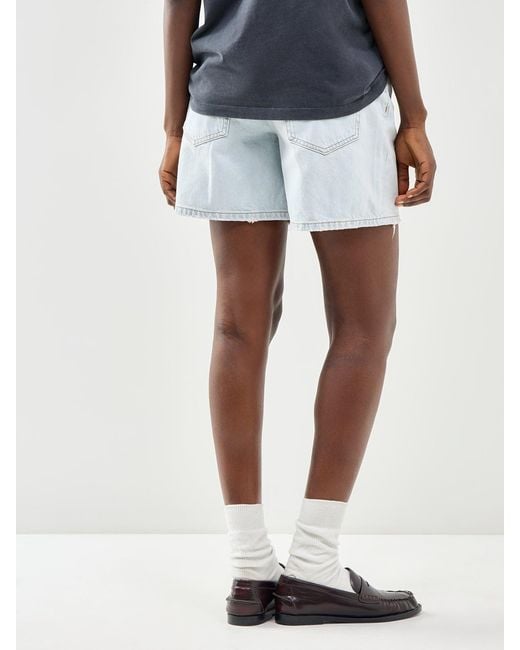 Anine Bing Blue Delaney Denim Shorts