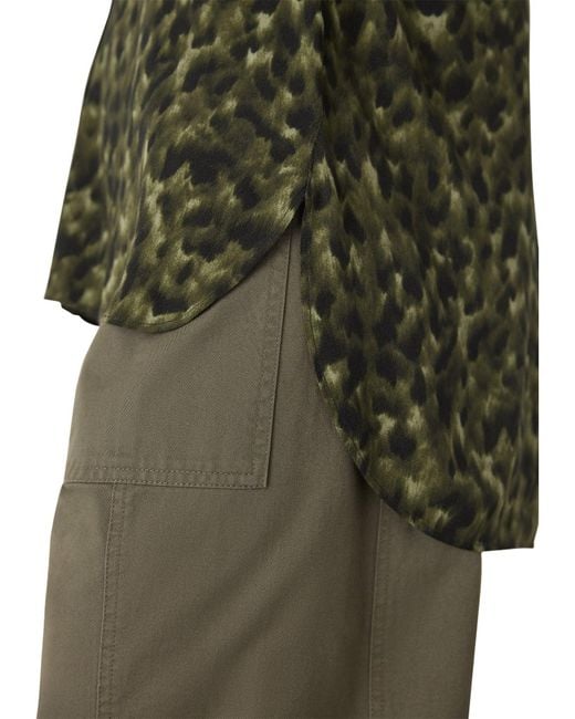 Whistles Green Animal Print Collared Shirt