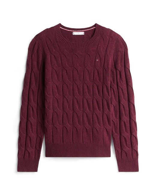 Tommy Hilfiger Purple Cable Knit Soft Jumper