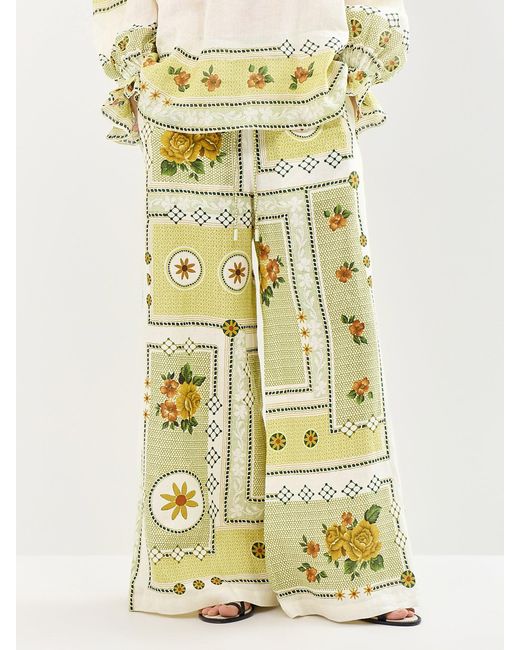 ALÉMAIS Yellow Dixie Wide Leg Trousers