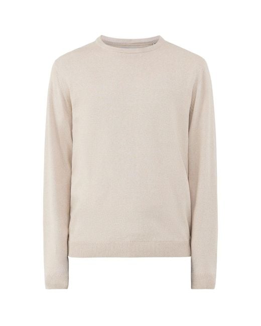 Jack & Jones White Organic Knitted Crew Neck Jumper for men