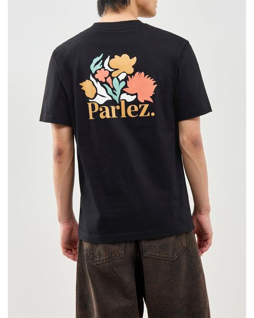 Parlez Black Eldora Graphic T-Shirt for men