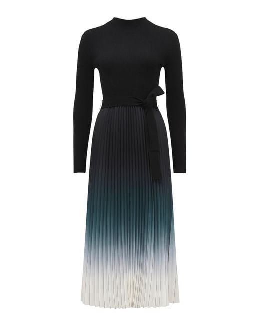 Forever New Black Women's Harmony Ombre Pleated Midi Dress