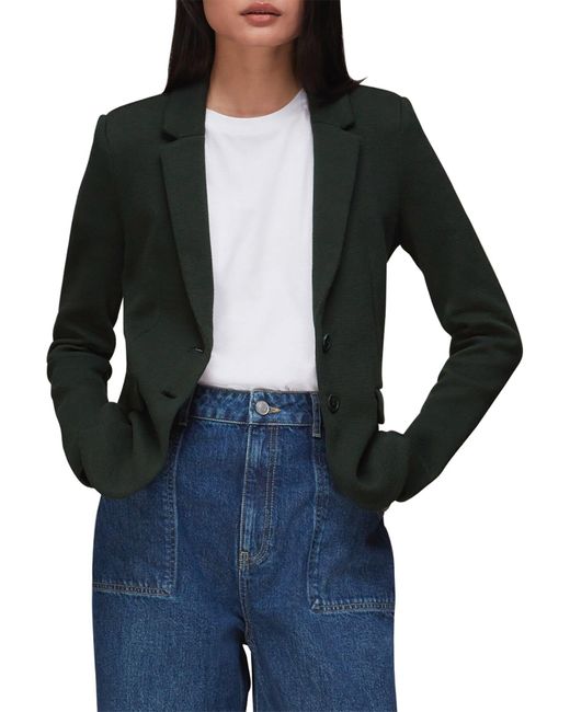 Whistles Green Women's Slim Jersey Jacket