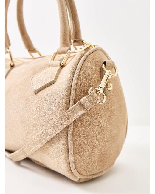 Marlon Black Bauletto Novo Small Suede Tote Bag Tan