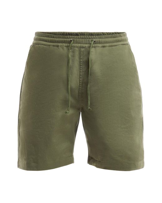 Universal Works Green Men's Twill Beach Shorts for men