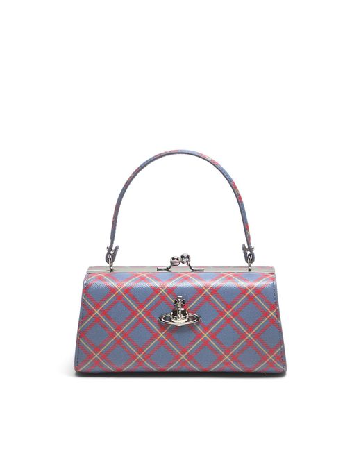 Vivienne Westwood Purple Women's Doll Tartan Xl Frame Purse