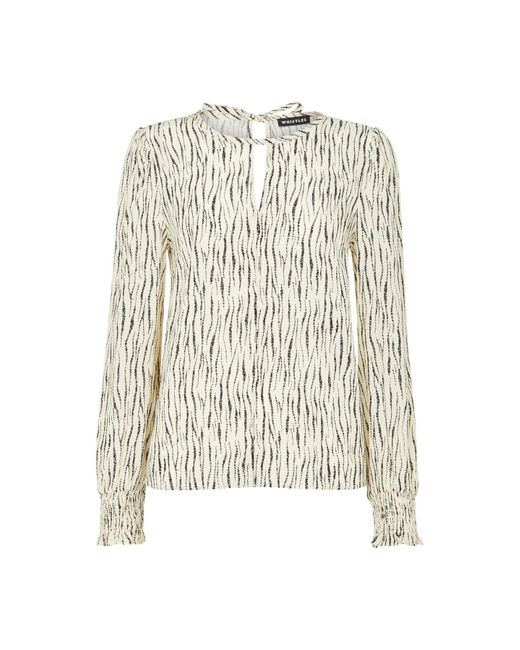 Whistles White Women's Shibori Stripe Detail Blouse