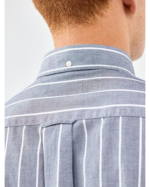 Gant Blue Poplin Melange Stripe Shirt for men