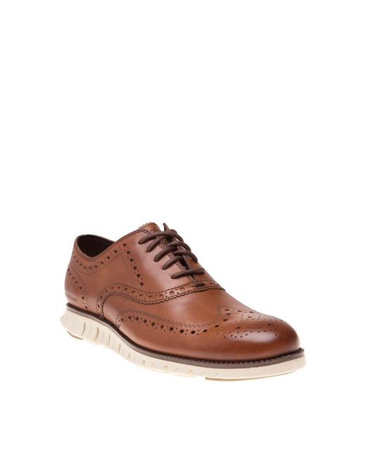 Cole Haan Brown Zerogrand Wing Ox Shoes Tan for men