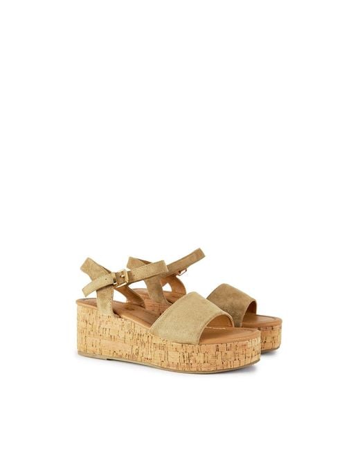 V.Gan White Gotu Cork Wedge Sandals