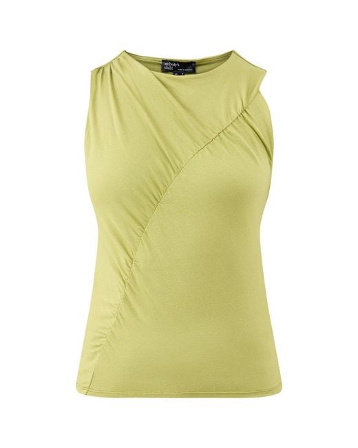 Nobody's Child Green Sleeveless Ruched Top