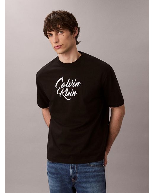 Calvin Klein Black Graphic Relaxed T-Shirt for men
