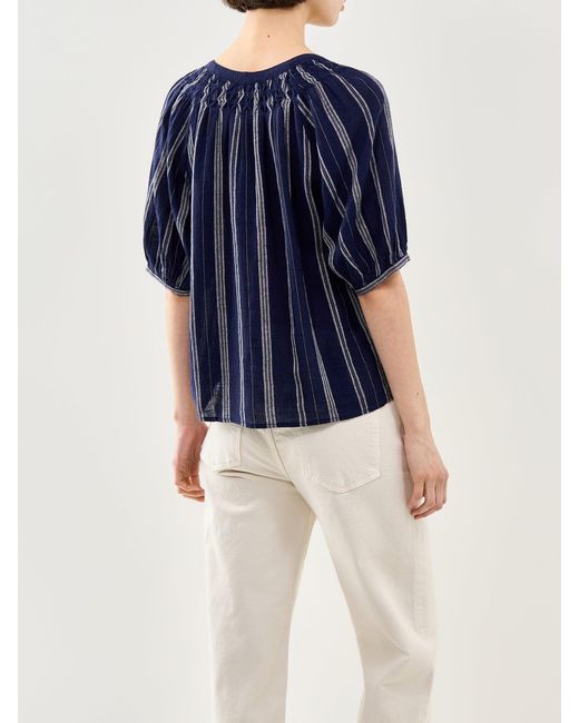 Rails Blue Rix Short Sleeve Button Down Shirt Stripe