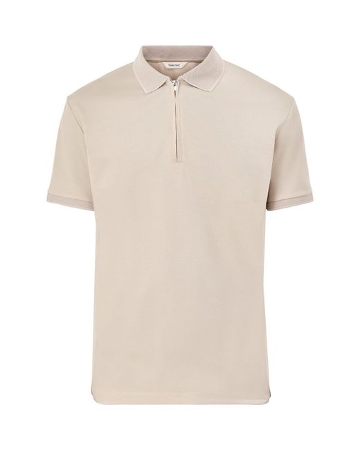 SELECTED Natural Fave Zip Short Sleeves Polo T-Shirt for men