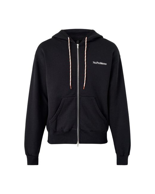 No Problemo Blue Mini Problemo Zip Hoodie for men