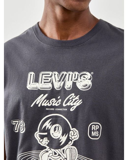 Levi's Gray Relaxed Fit Graphic T-Shirt for men