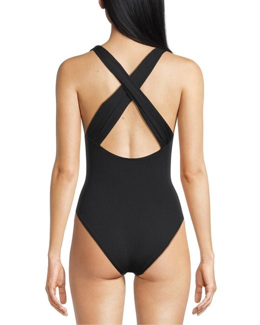 Seafolly Black Women's Collective Cross Back One Piece Swimsuit