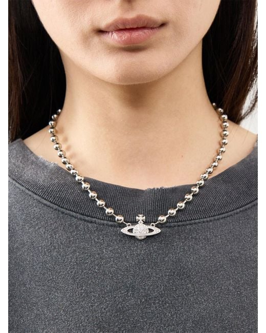 Vivienne Westwood Thames Mini Bas Relief Choker in Metallic | Lyst UK