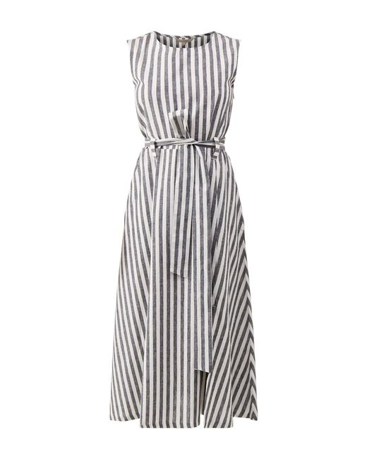 Barbour White Inez Midi Dress Stripe