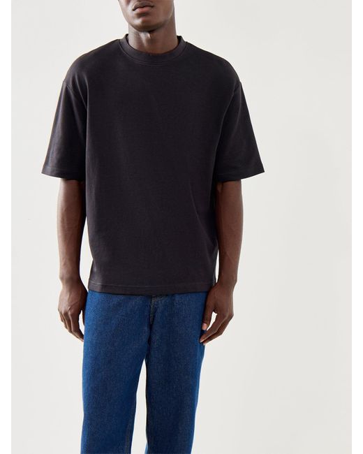 SELECTED Blue Looseoscar Short Sleeves O-Neck Tee for men