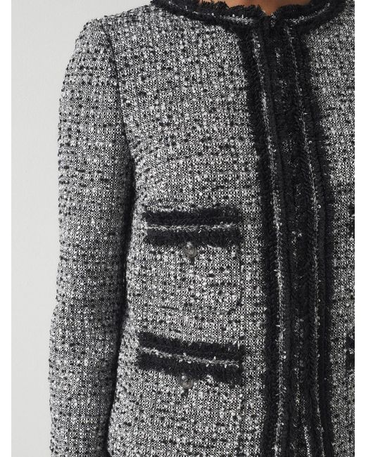 L.K.Bennett Gray Women's Charlie & Ivory Tweed & Trim Jacket