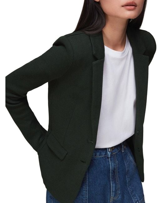 Whistles Green Women's Slim Jersey Jacket