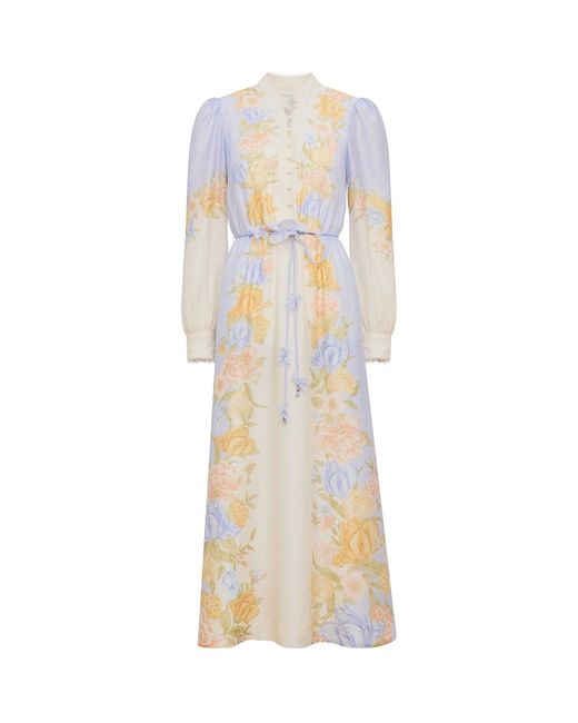 Forever New White Christina Printed Midi Dress
