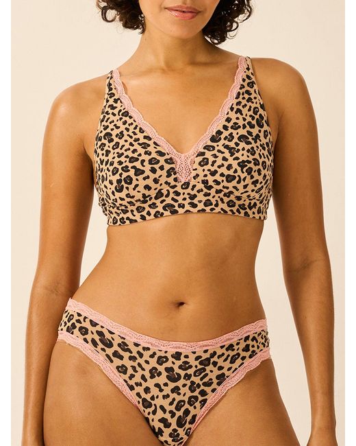 Stripe & Stare Natural Lace Plunge Bra