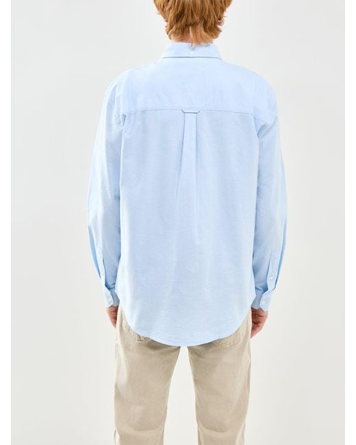 Farah Blue Brewer Organic Long Sleeve Shirt for men