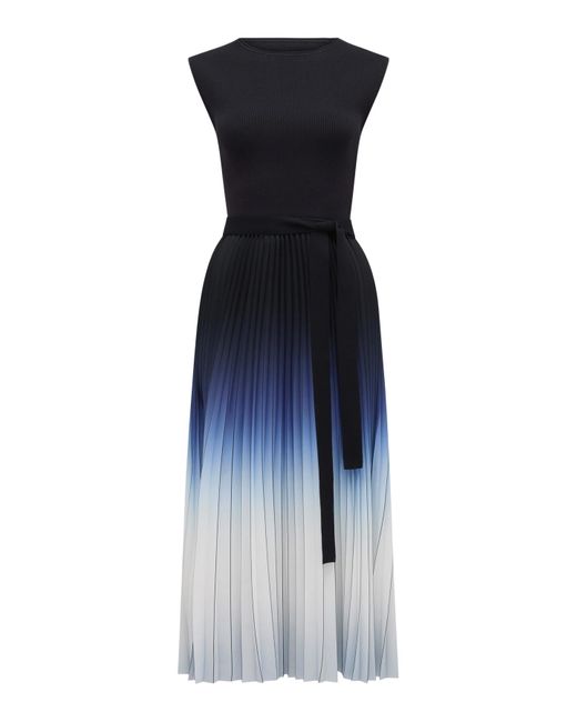 Forever New Blue Women's Elara Ombre Pleated Midi Dress