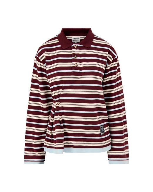 Damson Madder Red Noah Cinch Organic Cotton Rugby Top